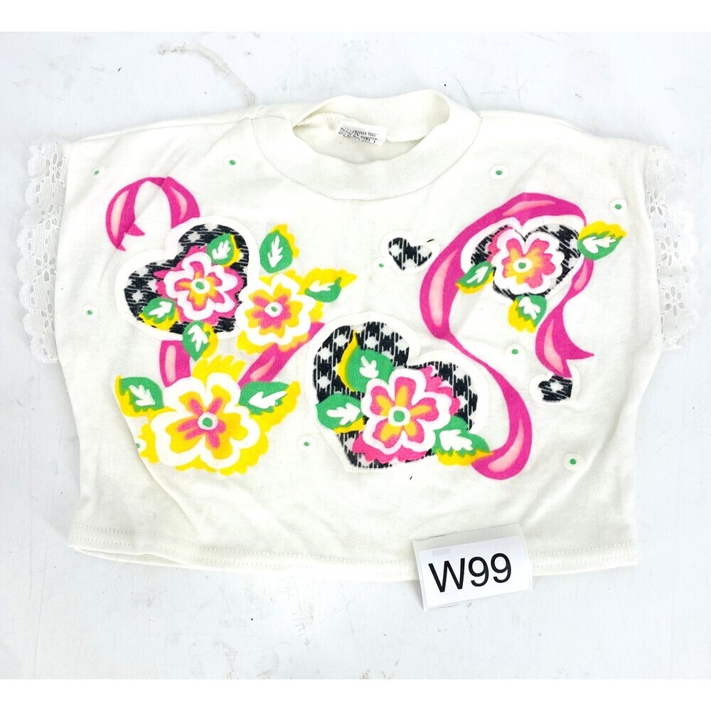 Vintage 1990’s Flora Cropped Child Girl’s Tee shirt Andover Togs USA Size 4T